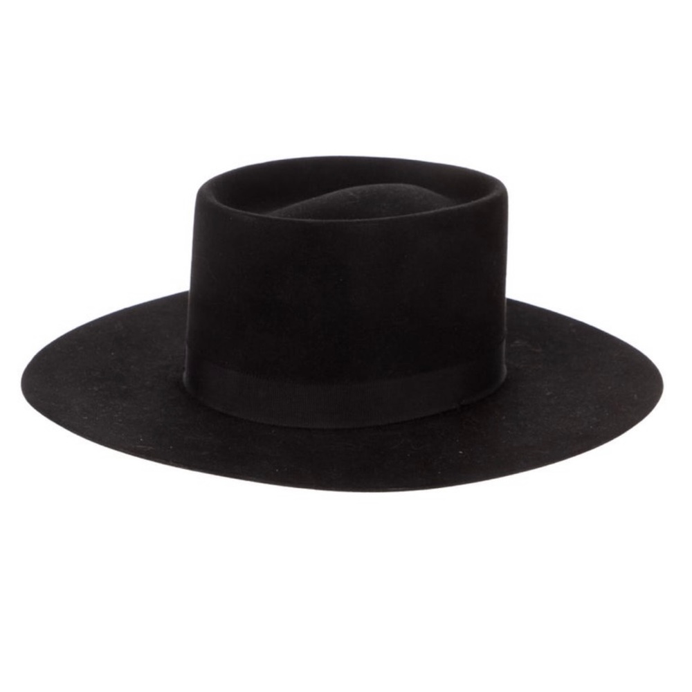 Nick Fouquet Black Suede Fedora Hat